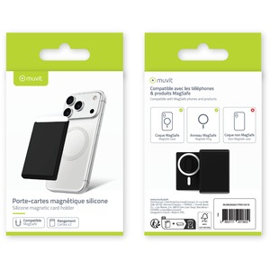 PORTE-CARTES MAGNETIQUE SILICONE MAGSAFE NOIR