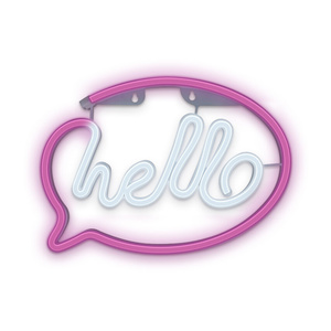 NEON LED HELLO ROSE BLANCUSBA 2M OU 3PILESAA NON FOURNIES
