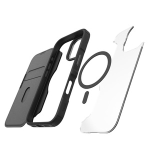 COQUE FOLIO HYBRID FOLD+SNAP GRS IPHONE 17 TRANSPARENT/NOIR