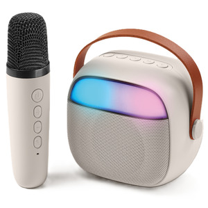 ENCEINTE BLUETOOTH KARAOKE + 2 MICROS BEIGE
