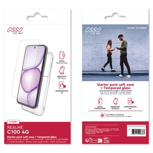STARTER PACK COQUE SOUPLE + VERRE TREMPE REALME C100 4G