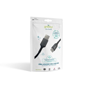 CABLE TYPE C AVEC ATTACHE 1,2M NOIR