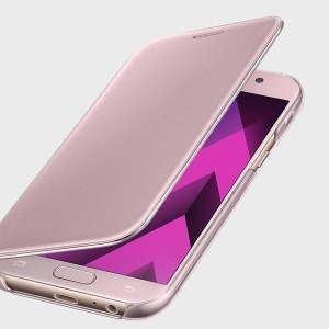ETUI CLEAR VIEW COVER ROSE POUDRE POUR SAMSUNG GALAXY A5 2017