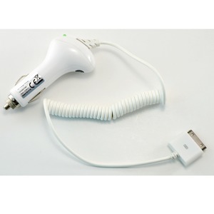 IPAD IPHONE IPOD GOLF In-Car Charger GLOSSY 1000mA white