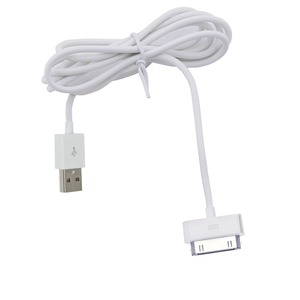 NEW WHITE USB APPLE 30 PIN STRAIGHT CABLE CHARGE & SYNC 1M 1A