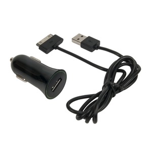 SPRING PACK CHARGEUR VOITURE 1USB +CABLE 1A USB/30 PIN 1M NOIR