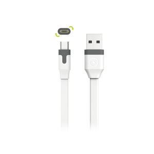 TAB FLAT MICRO USB CABLE 2.4A 1M WHITE