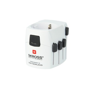 PRO WORLD TRAVEL ADAPTER WITH GROUND PLUGS 6.3A