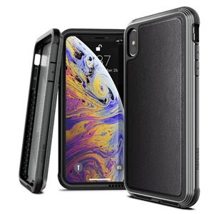 COQUE DEFENSE LUX FOR IPHONE Xs Max - BLACK LEATHER