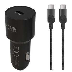 TIGER POWER CHARG. VOITURE PD 30W+CABLE USB C/USB C 3.1 GEN1 1.2M
