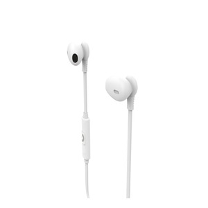 M1C STEREO RUBBER EARPHONES WITH MICROPHONE WHITE