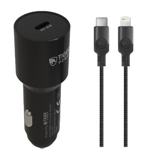 TIGER POWER CHARG. VOITURE PD 30W+CABLE USB C/LIGHTNING 1.2M