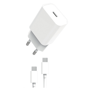 PACK CHARGEUR SECTEUR PD 20W + USB-C USB-C BLANC
