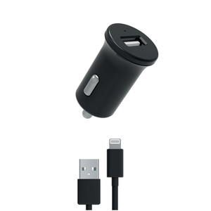 MYWAY PACK CHARGEUR VOITURE 24A + USB A LIGHTNING NOIR